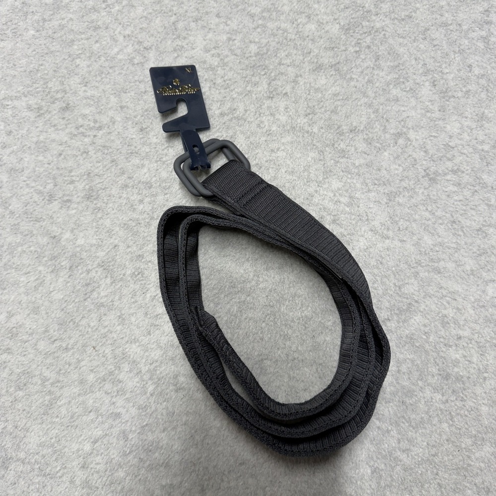 Brooks Brothers Belt Mens XL Black Webbed Polyester Military Adjustable Buckle